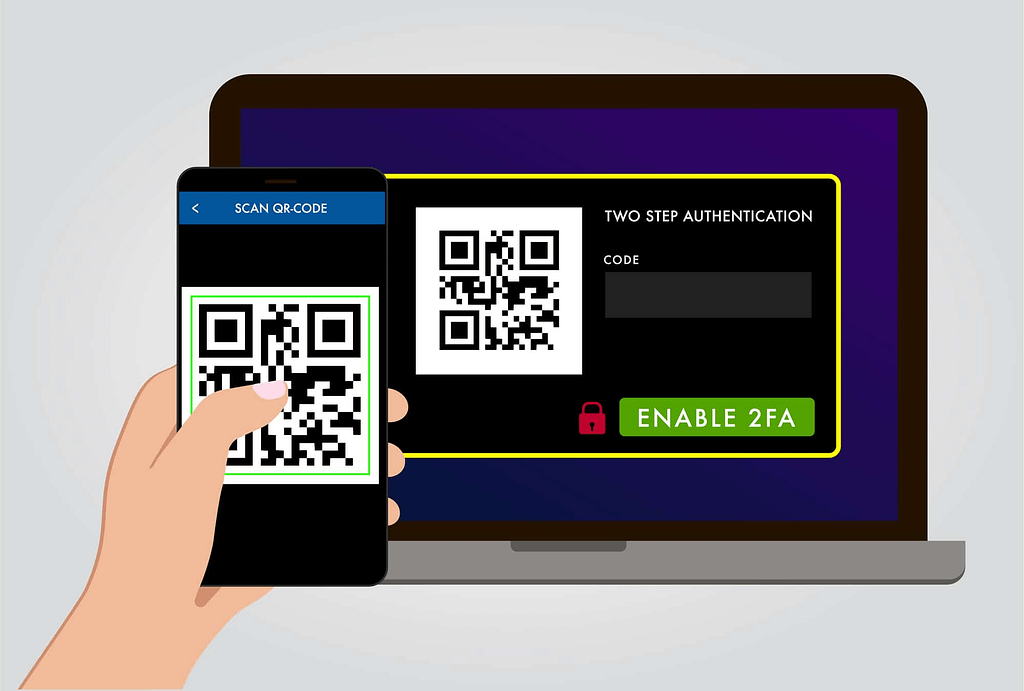 Enrolling two-factor authentication with a web service is usually as simple as scanning a QR code in the authenticator app on your mobile phone