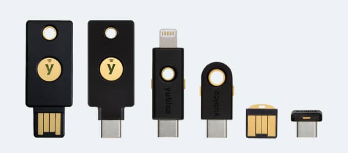 Yubikey hardware tokens for two-factor authentication